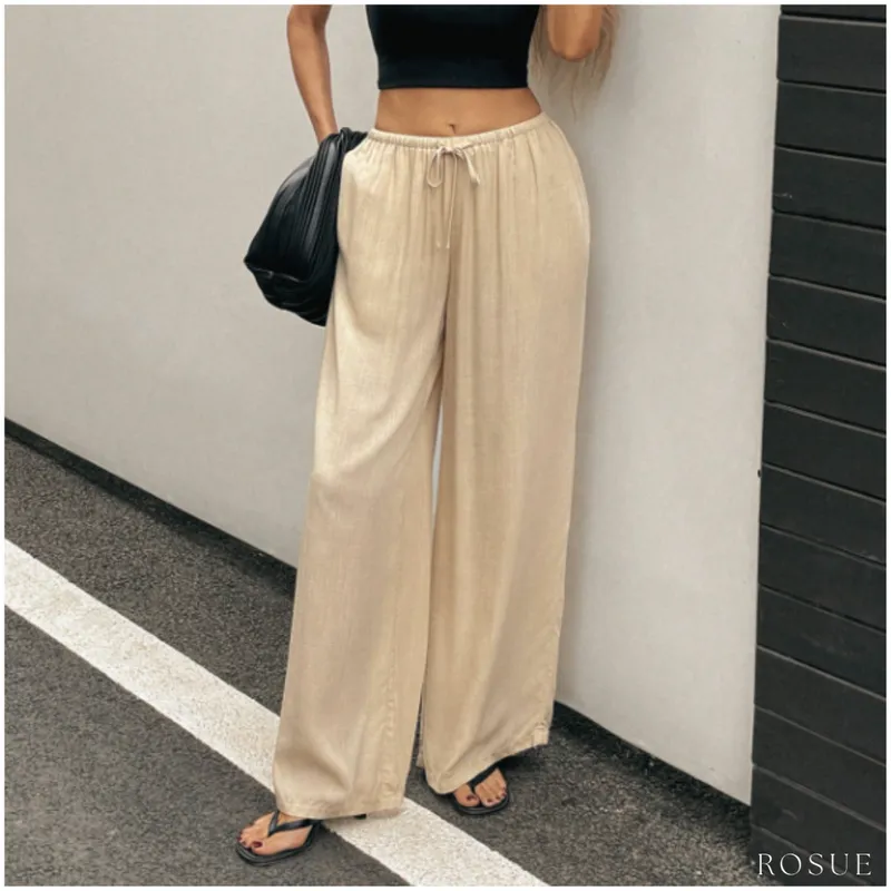 ROSUE - Pantalón Holgado Fresco Mujer Viena