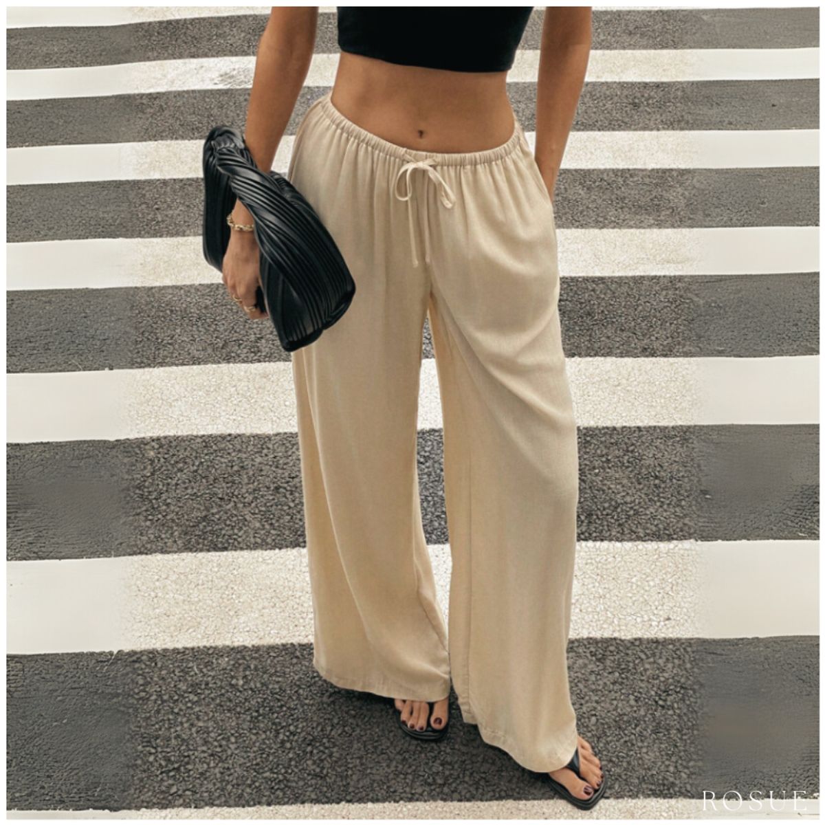 ROSUE - Pantalón Holgado Fresco Mujer Viena