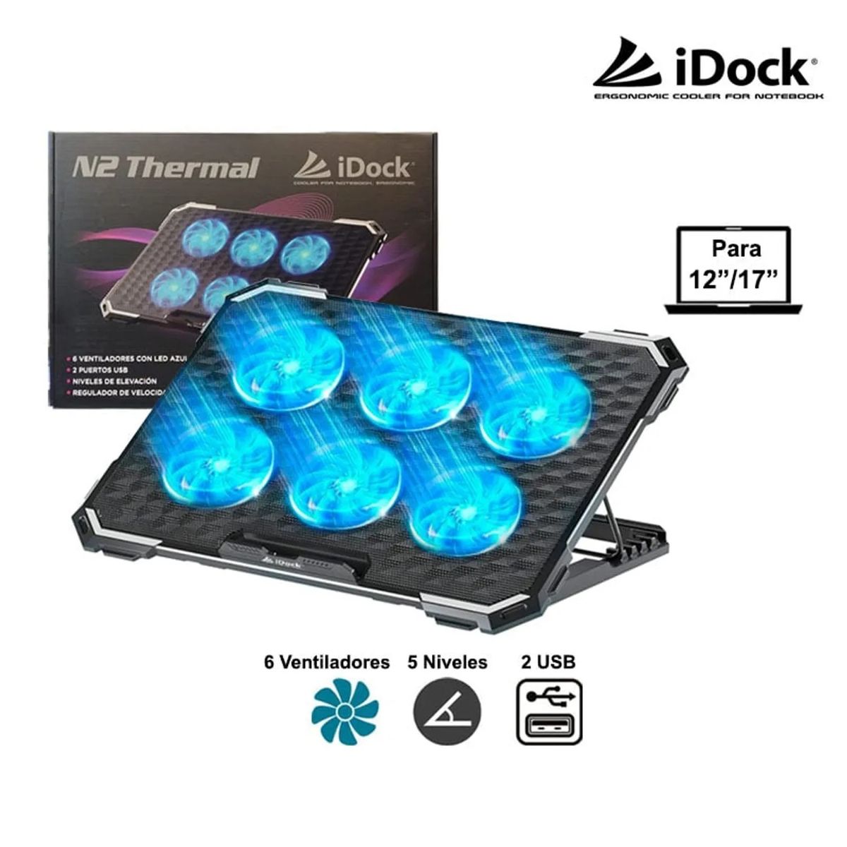 IDOCK - Cooler de 6 Ventiladores iDock N2 Thermal