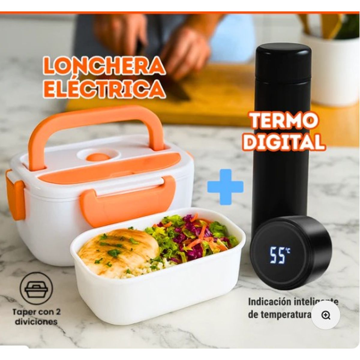 GENERICO - pack  Licuadora Portátil mas vaso ensaladero kawaii