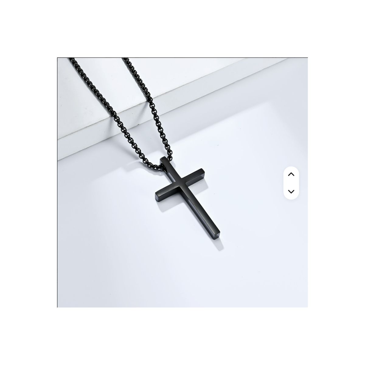 GENERICO - Cadena Fede de Hombre en Acero Inoxidable con Dije Cruz