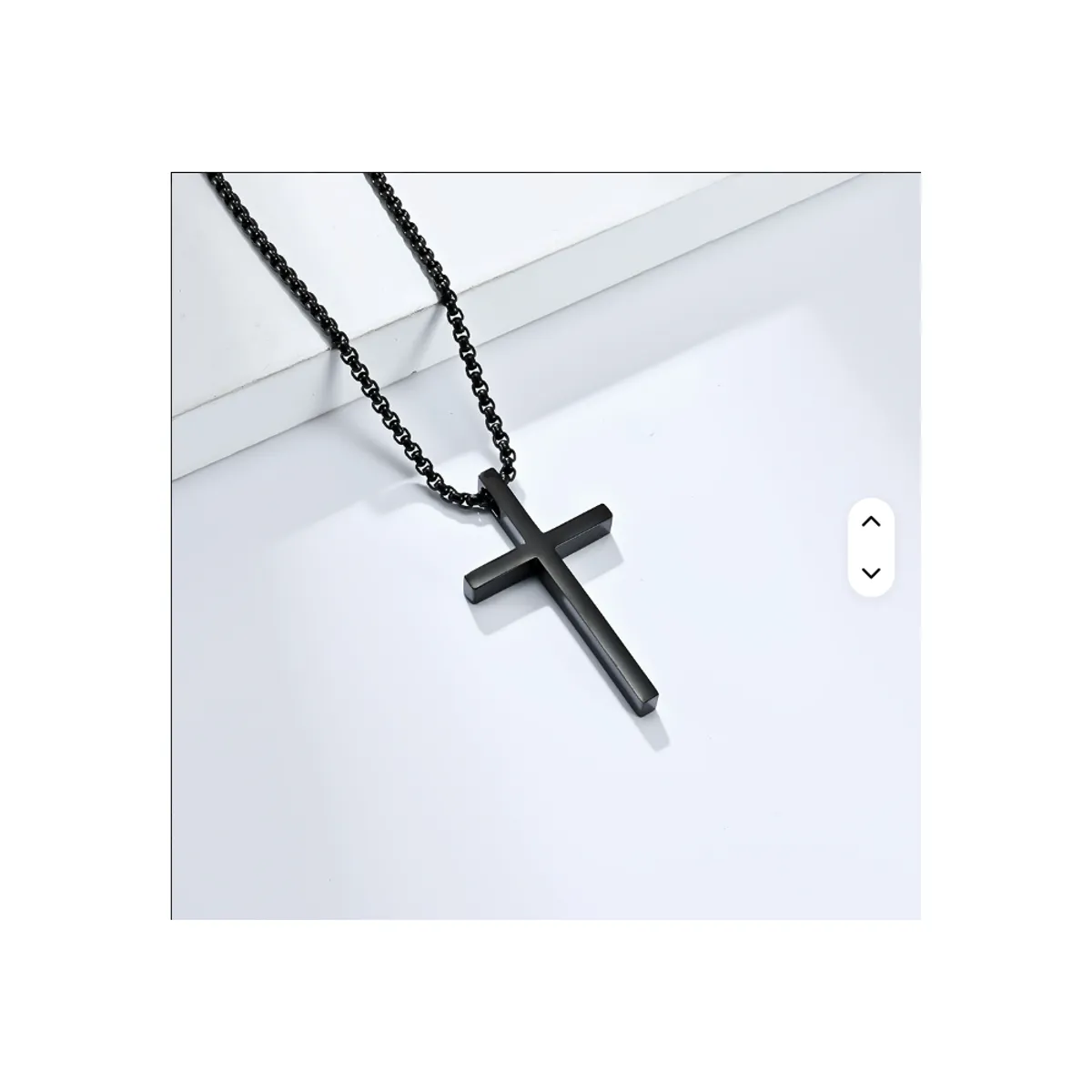 GENERICO - Cadena Fede de Hombre en Acero Inoxidable con Dije Cruz