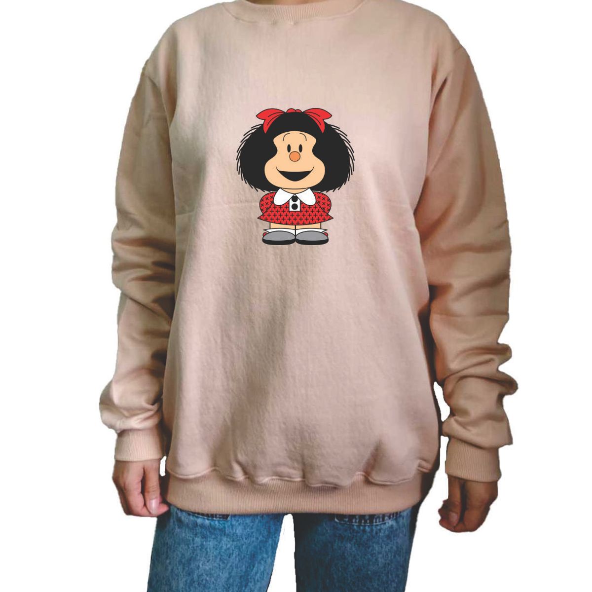 GENERICO - Polera Mujer Diseño Mafalda - Beige