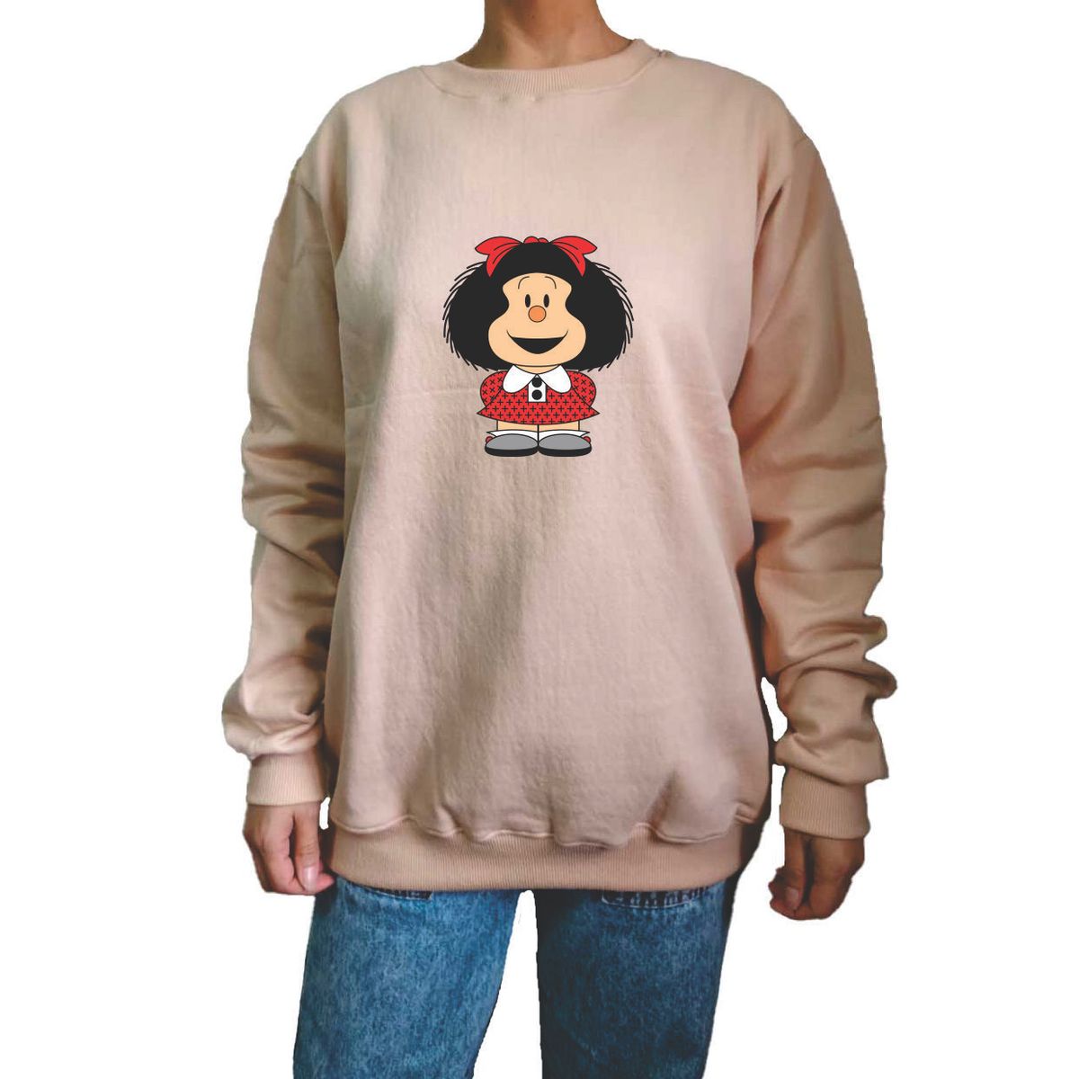 GENERICO - Polera Mujer Diseño Mafalda - Beige