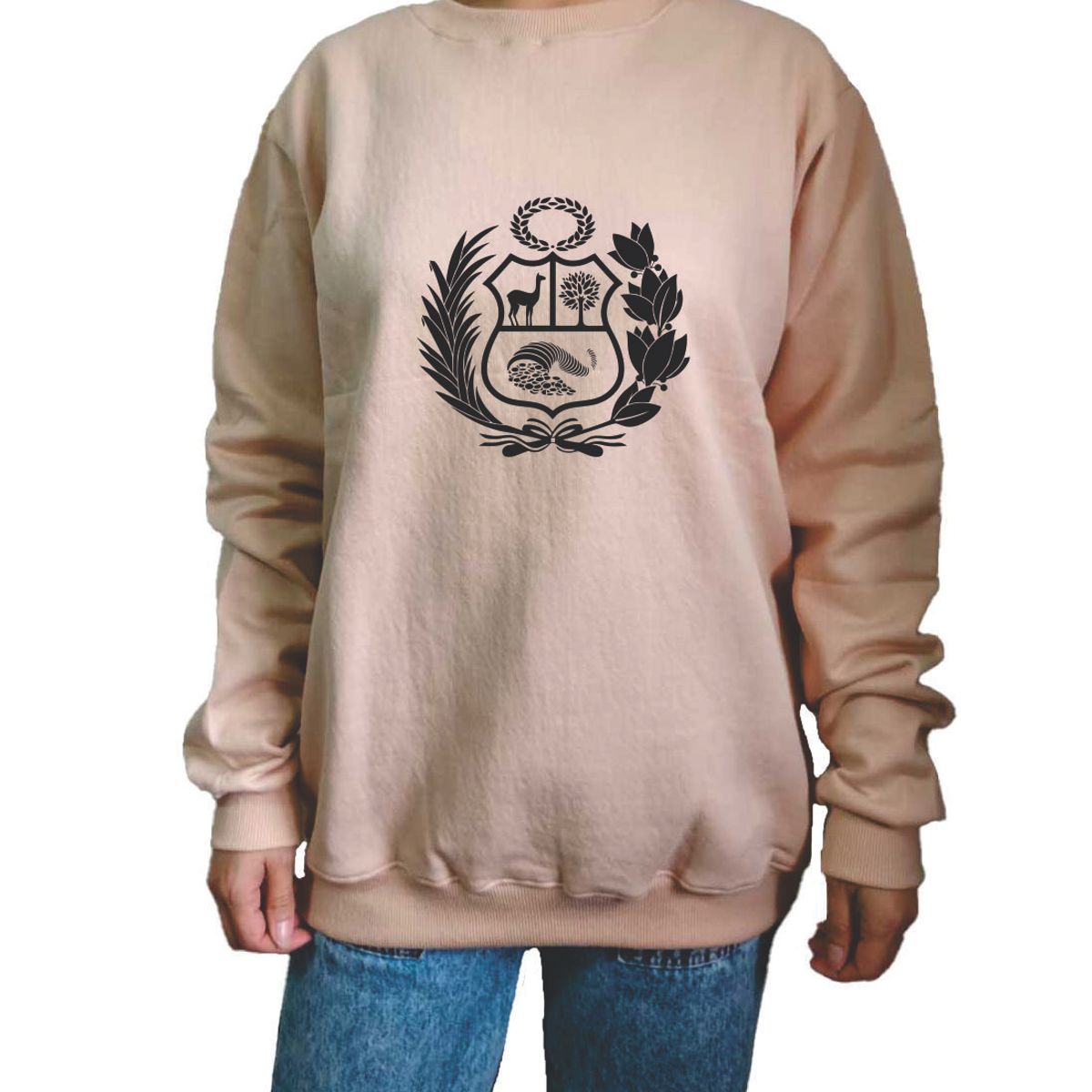 GENERICO - Polera Mujer Diseño Escudo - Beige