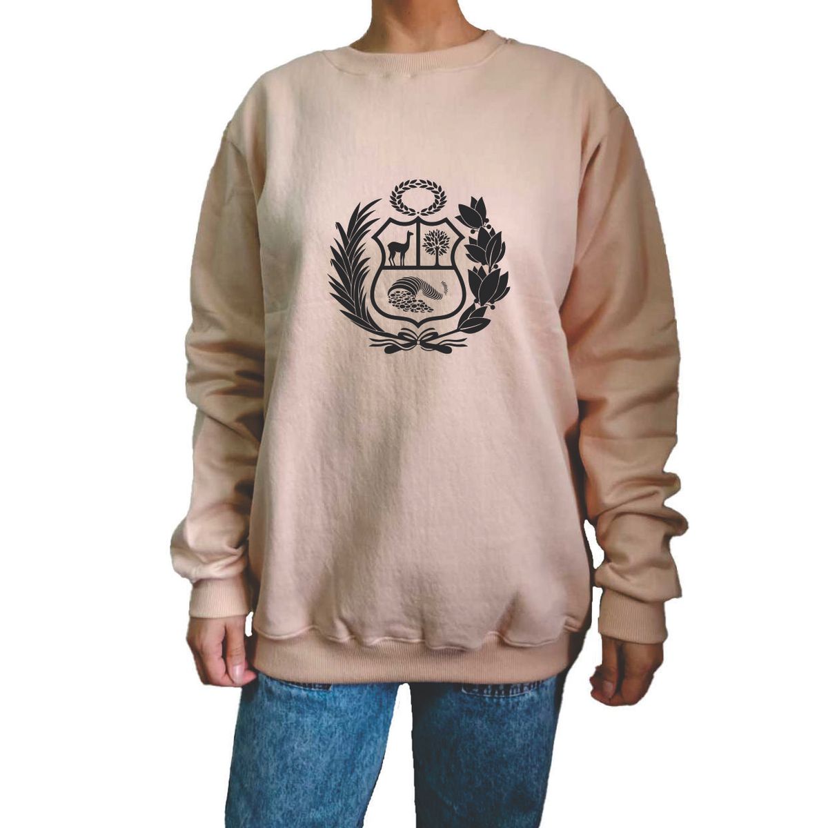 GENERICO - Polera Mujer Diseño Escudo - Beige