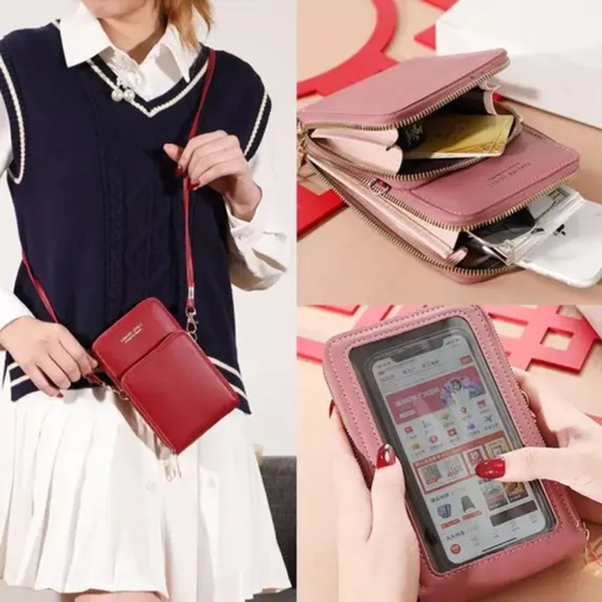 GENERICO - Morral porta celular- Touch Screen