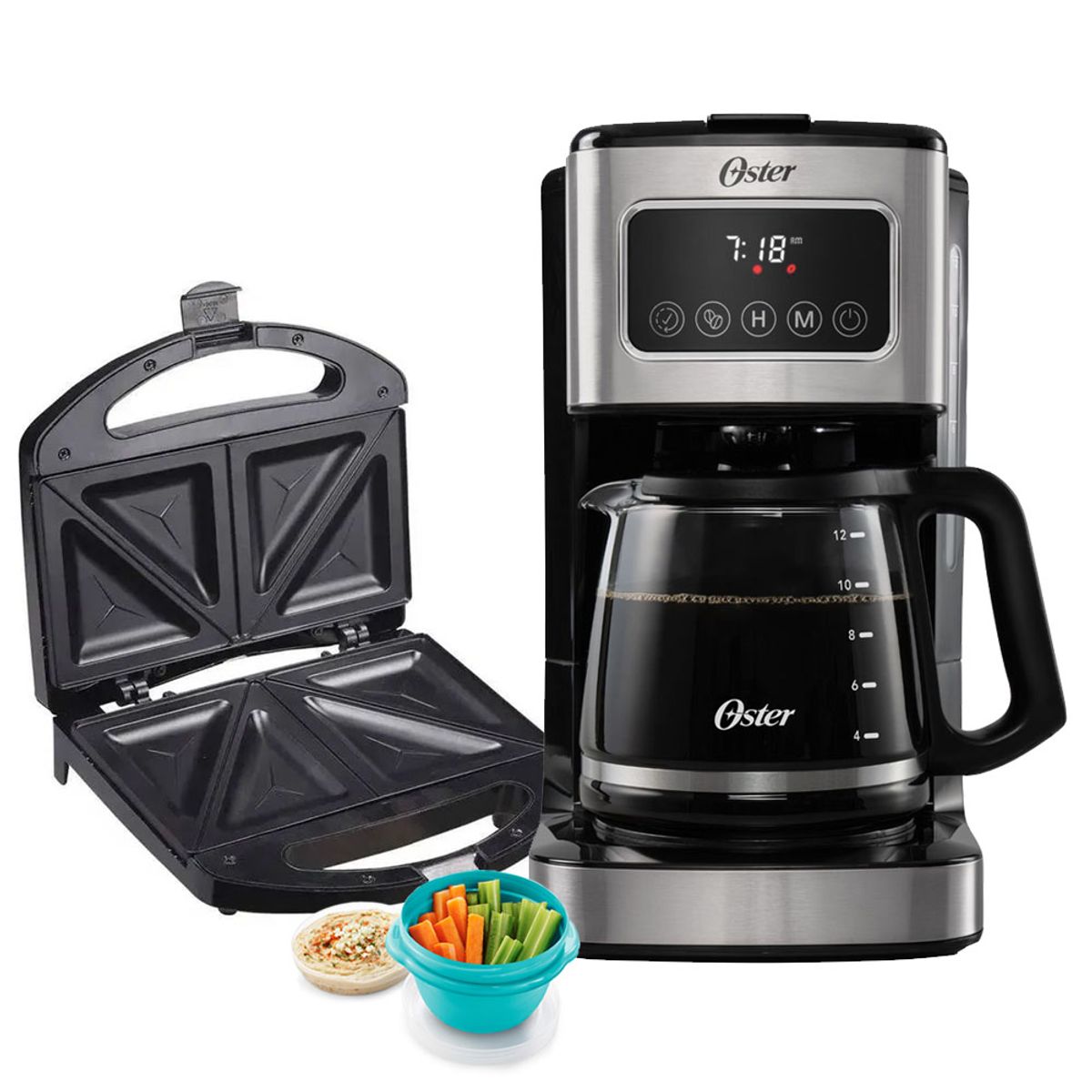 OSTER - Cafetera Oster Bvstdc4403 12 Tazas + Sandwichera 2 panes  IST101N imaco