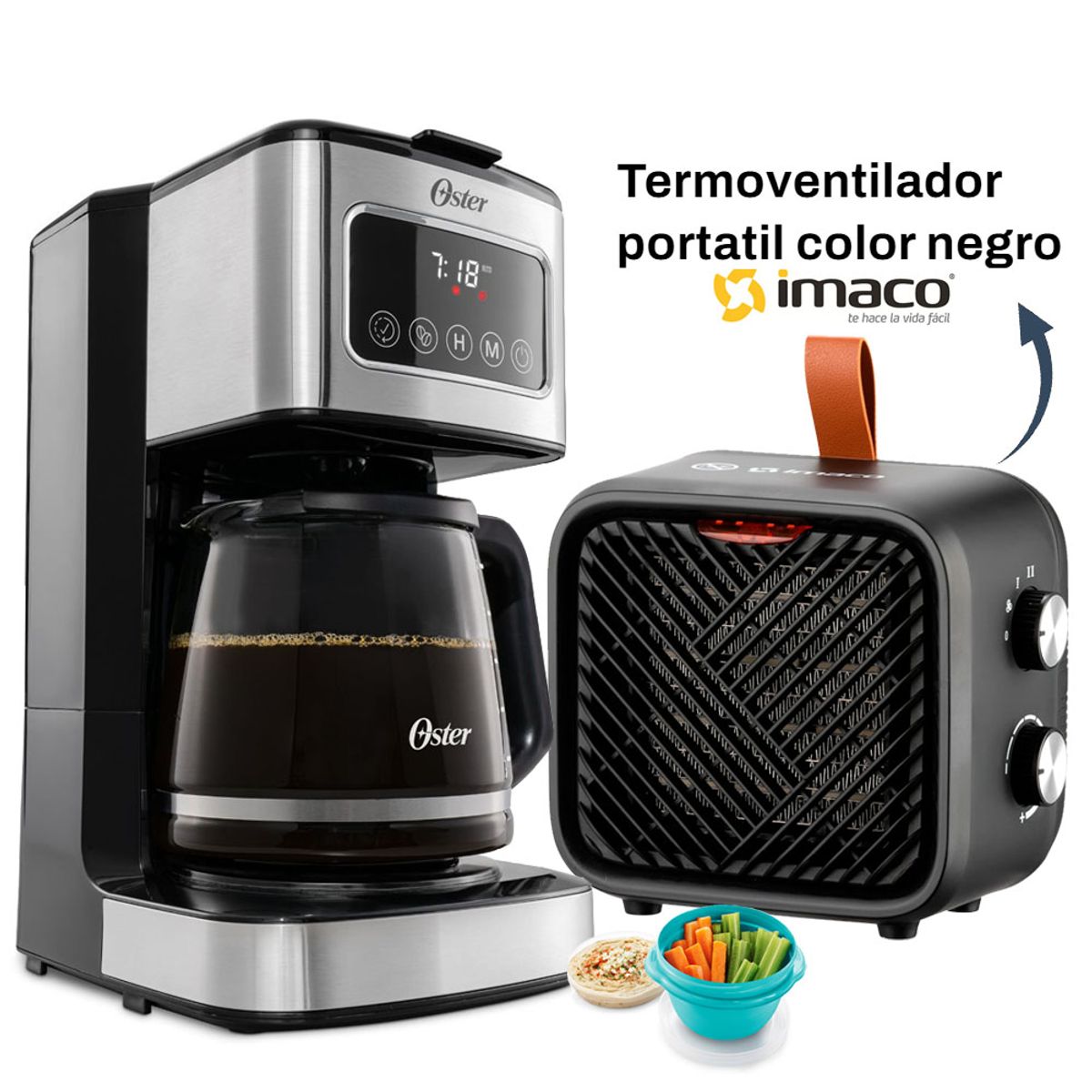 OSTER - Cafetera Oster Bvstdc4403 + Termoventilador portatil ITC1510N Imaco