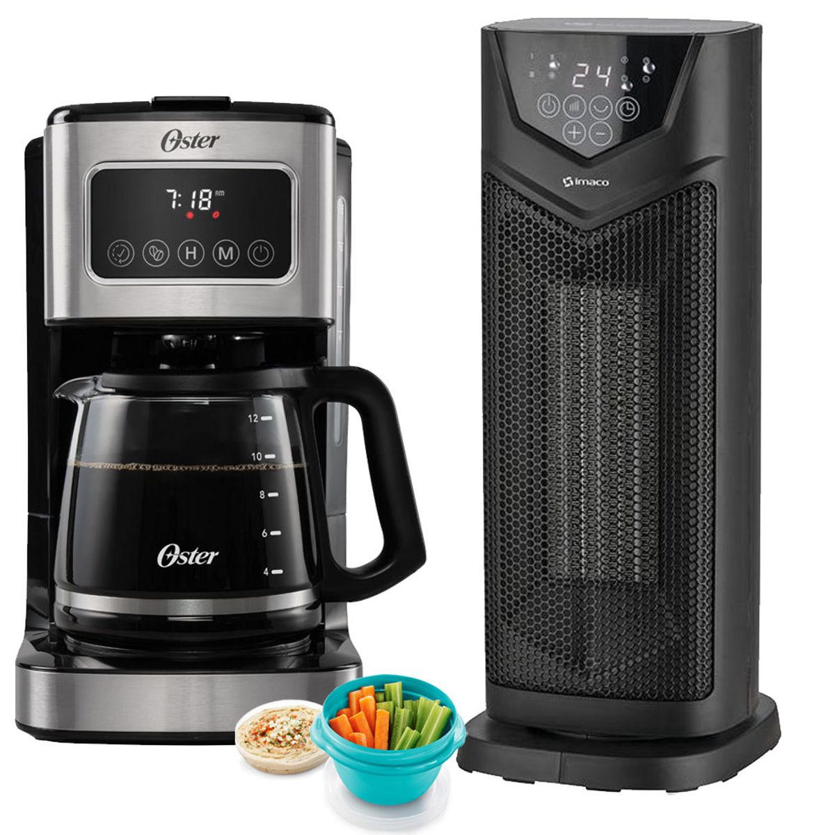 OSTER - Cafetera Oster Bvstdc4403 12 Tz + Termoventilador ITC2000 Imaco