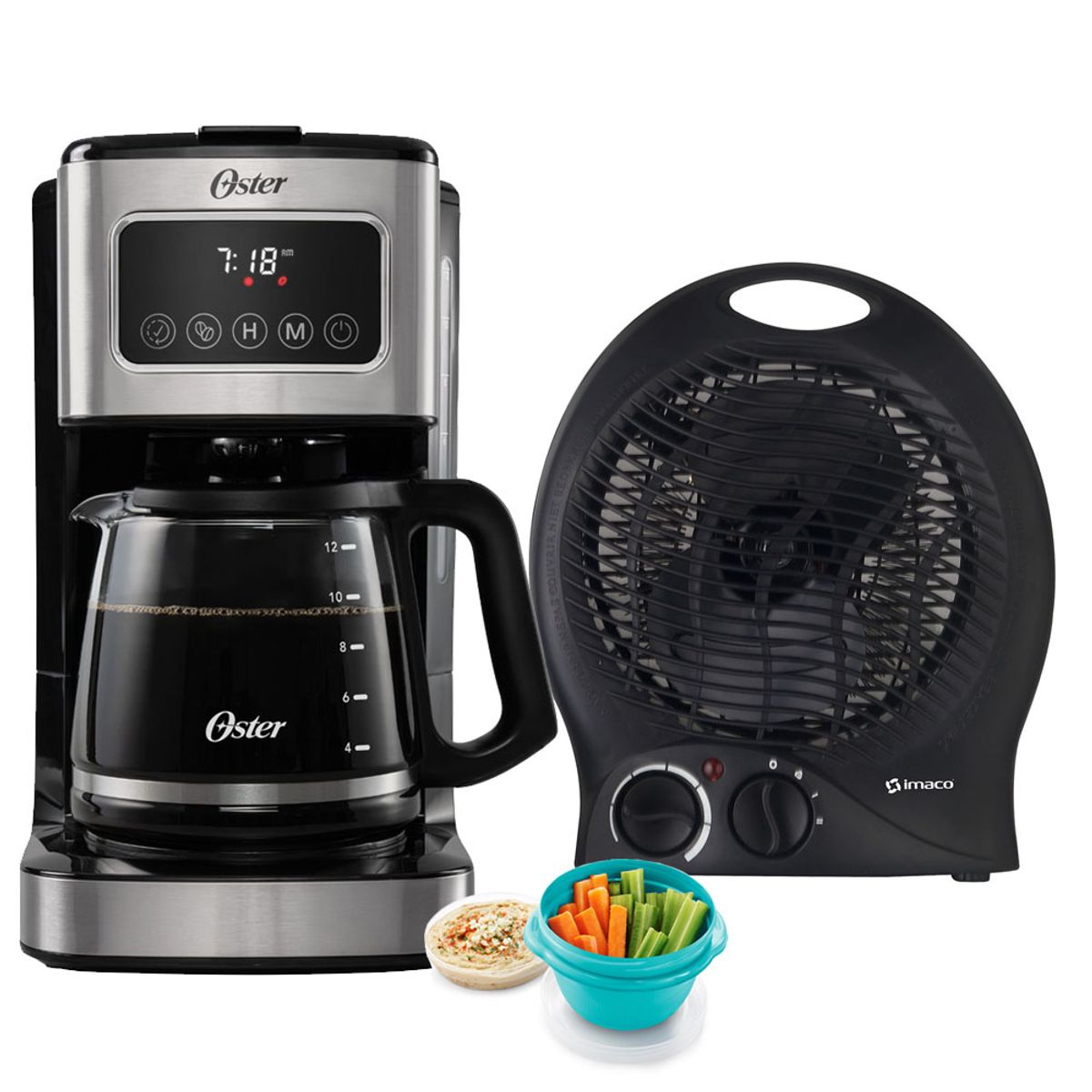 OSTER - Cafetera 12 Tz Oster Bvstdc4403 + Termoventilador Portatil NF15C Imaco