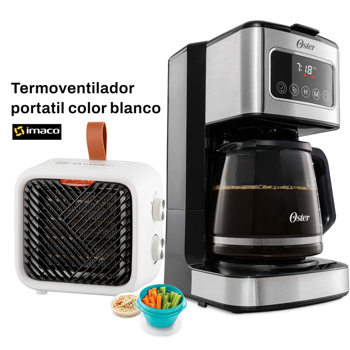 OSTER - Cafetera Oster Bvstdc4403 + Termoventilador portatil ITC1510N Imaco