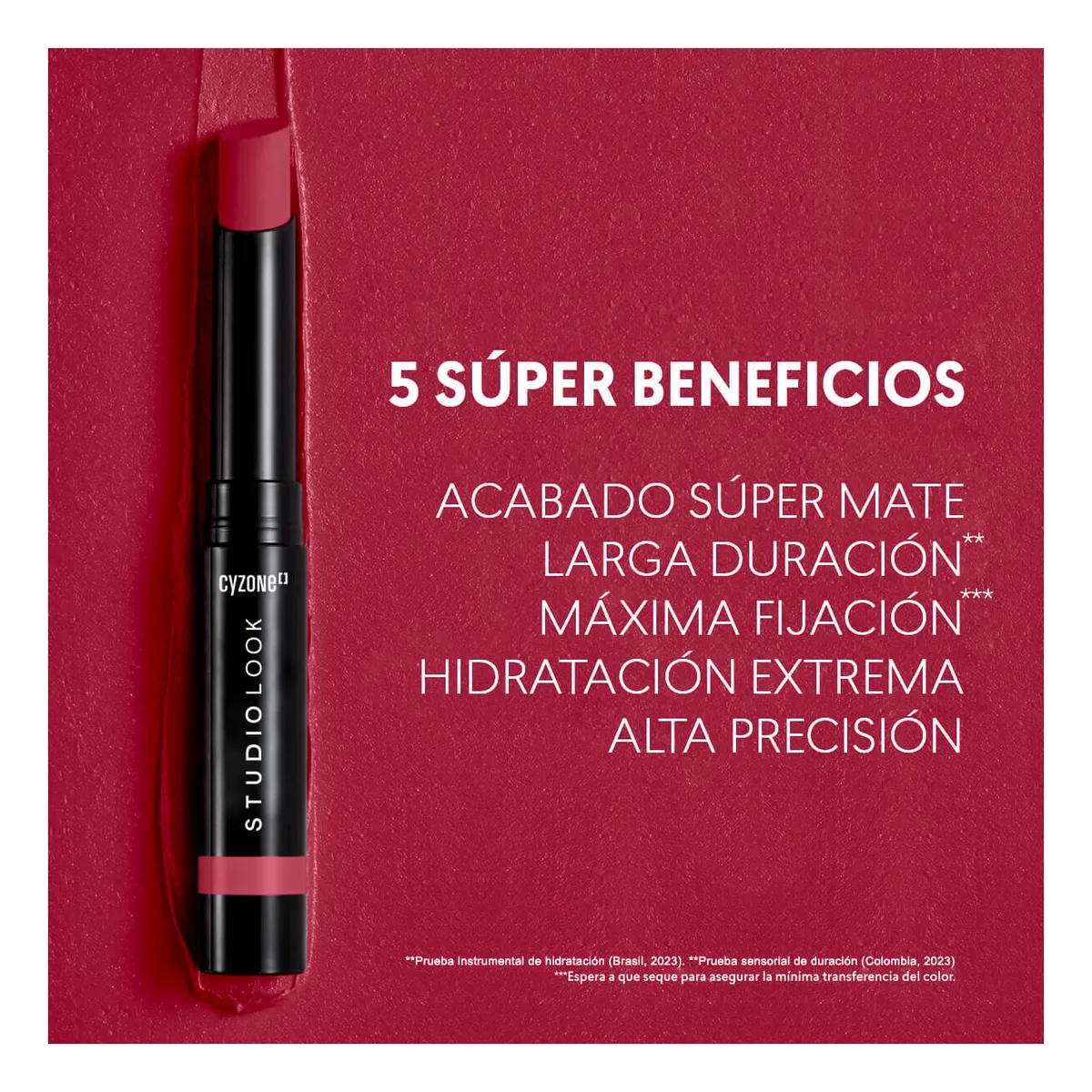 CYZONE - Labial en Barra Supermate Lips Studio Look petal rose cyzone