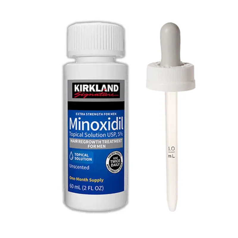 KIRKLAND - Minoxidil 5% Aumento Cabello y Barba Hombre Mujer con Gotero
