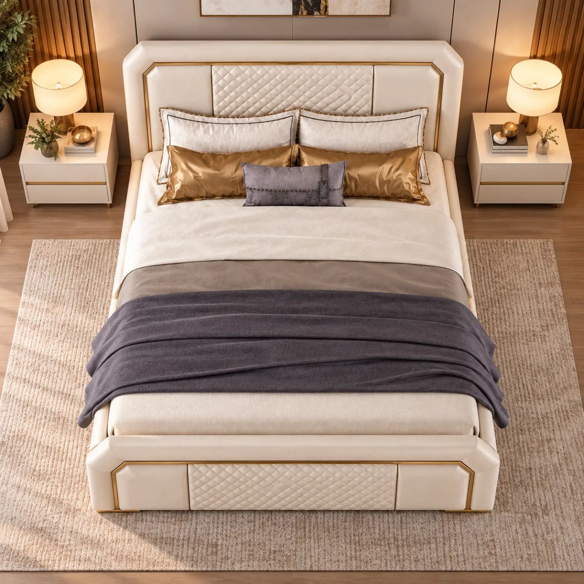 STIL NOVO - CAMA THEODORE MARFIL QUEEN