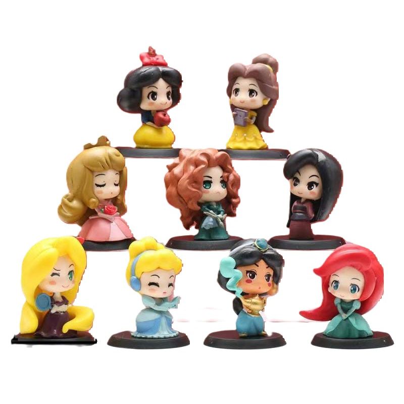 GENERICO - PRINCESAS CENICIENTA SIRENITA RAPUNZEL MULAN VALIENTE 9 UNID