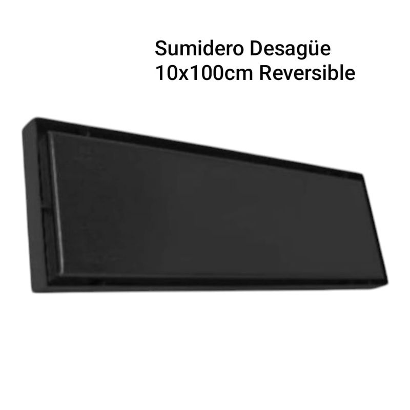 FRATELLI - Sumidero Reversible 10x100cm Acero Inox Negro Mate SS304  Alto Transito