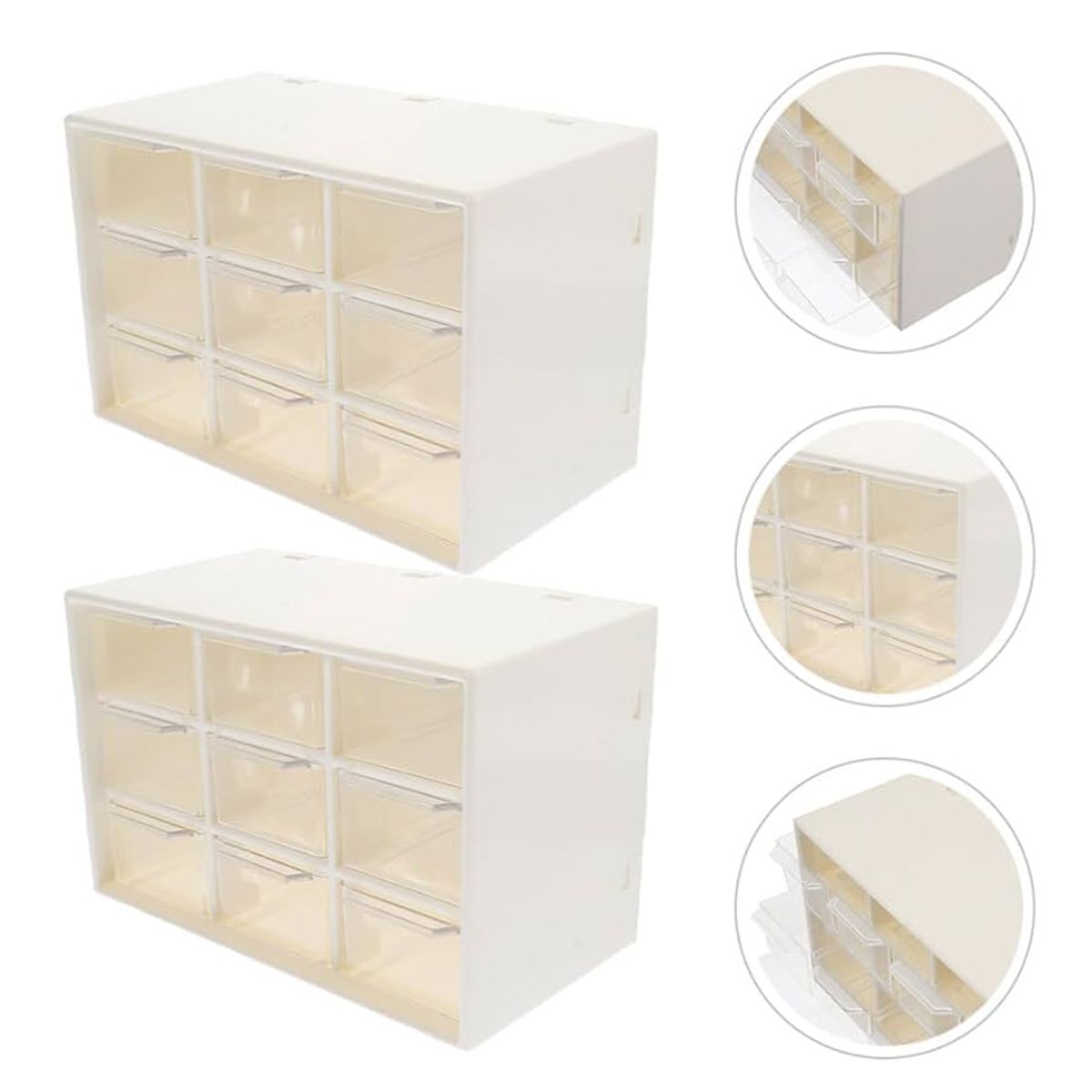 GENERICO - Caja de Almacenamiento de 9 cajones - Crema