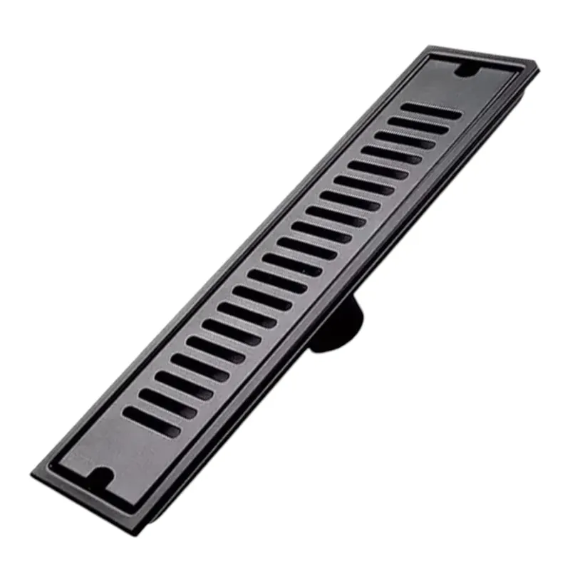 FRATELLI - Sumidero Rejilla 10x80cm Acero Inox Negro Mate SS304  Alto Transito