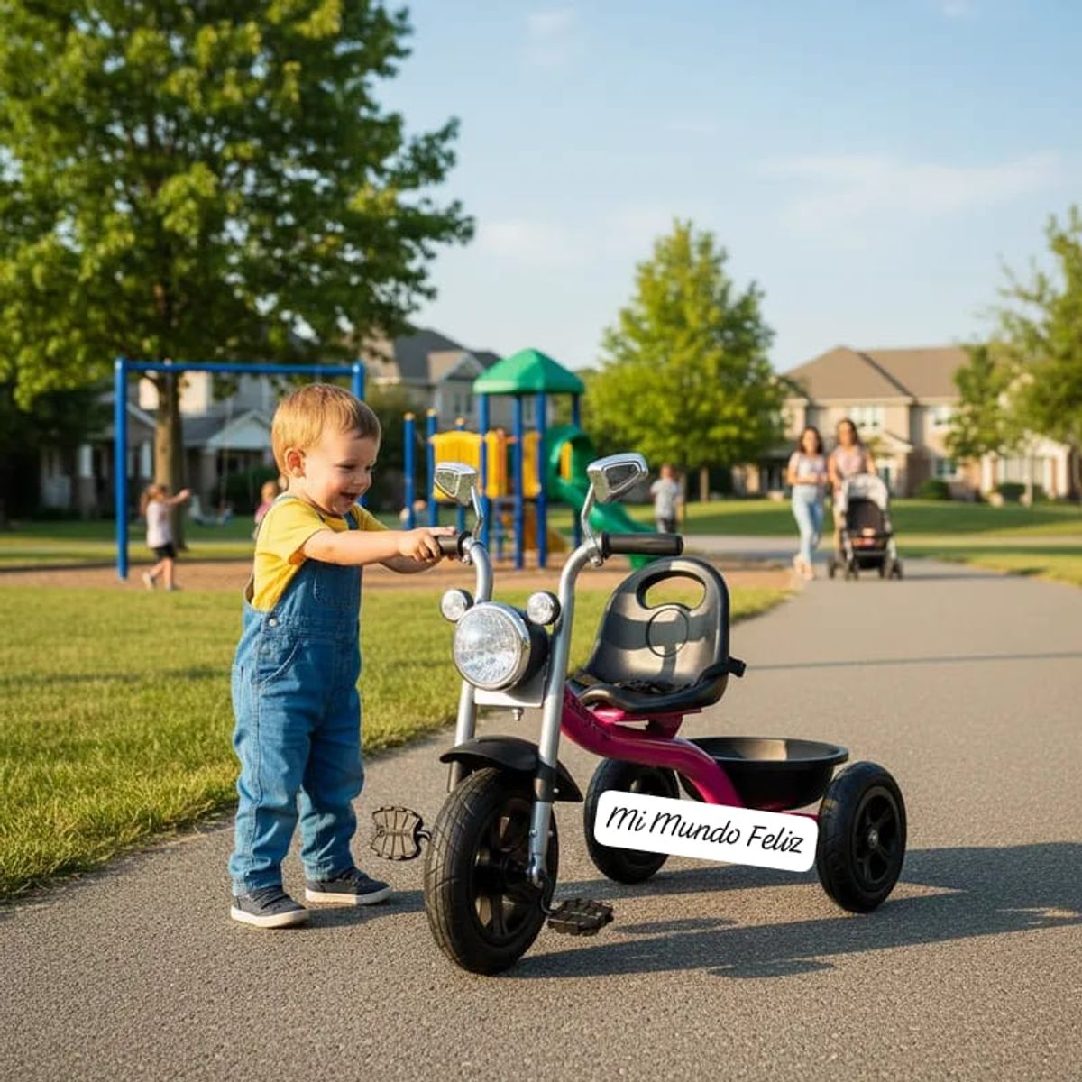 BABY HAPPY - Triciclo CHAVITO Bluetooth Musical Llantas de Jebe Rosa
