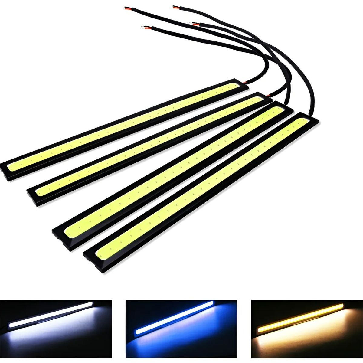 GENERICO - 2pcs Barra Tira Led Cob Blanco 17Cm Luces Circulación Diurna