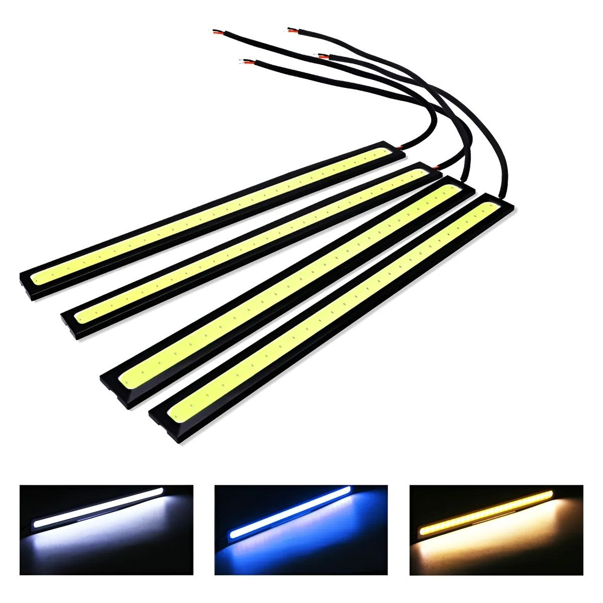 GENERICO - 2pcs Barra Tira Led Cob Blanco 17Cm Luces Circulación Diurna