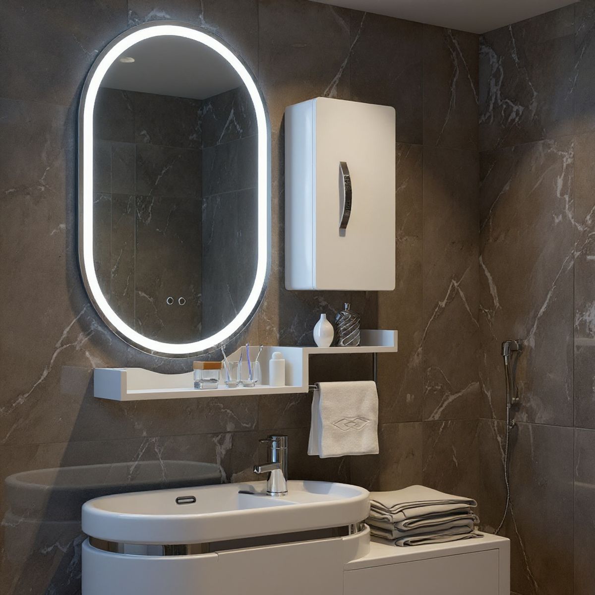 GENERICO - ESPEJO LED ELIPSE 60x80cm H-3025