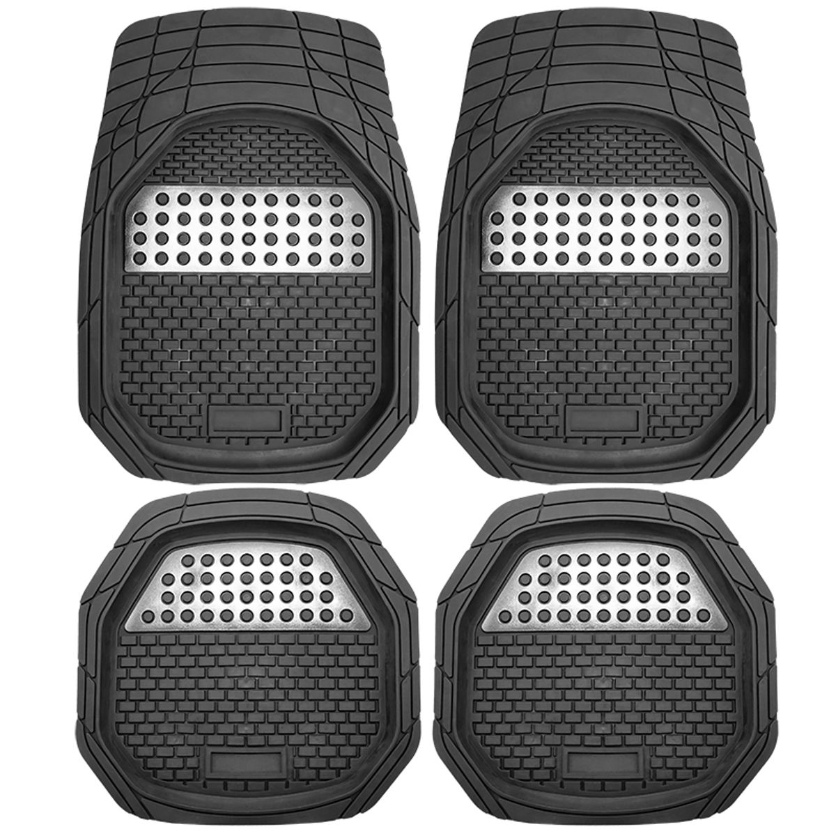 GENERICO - Tapetes Para Auto Universales Metalizado Juego De 5 Piezas