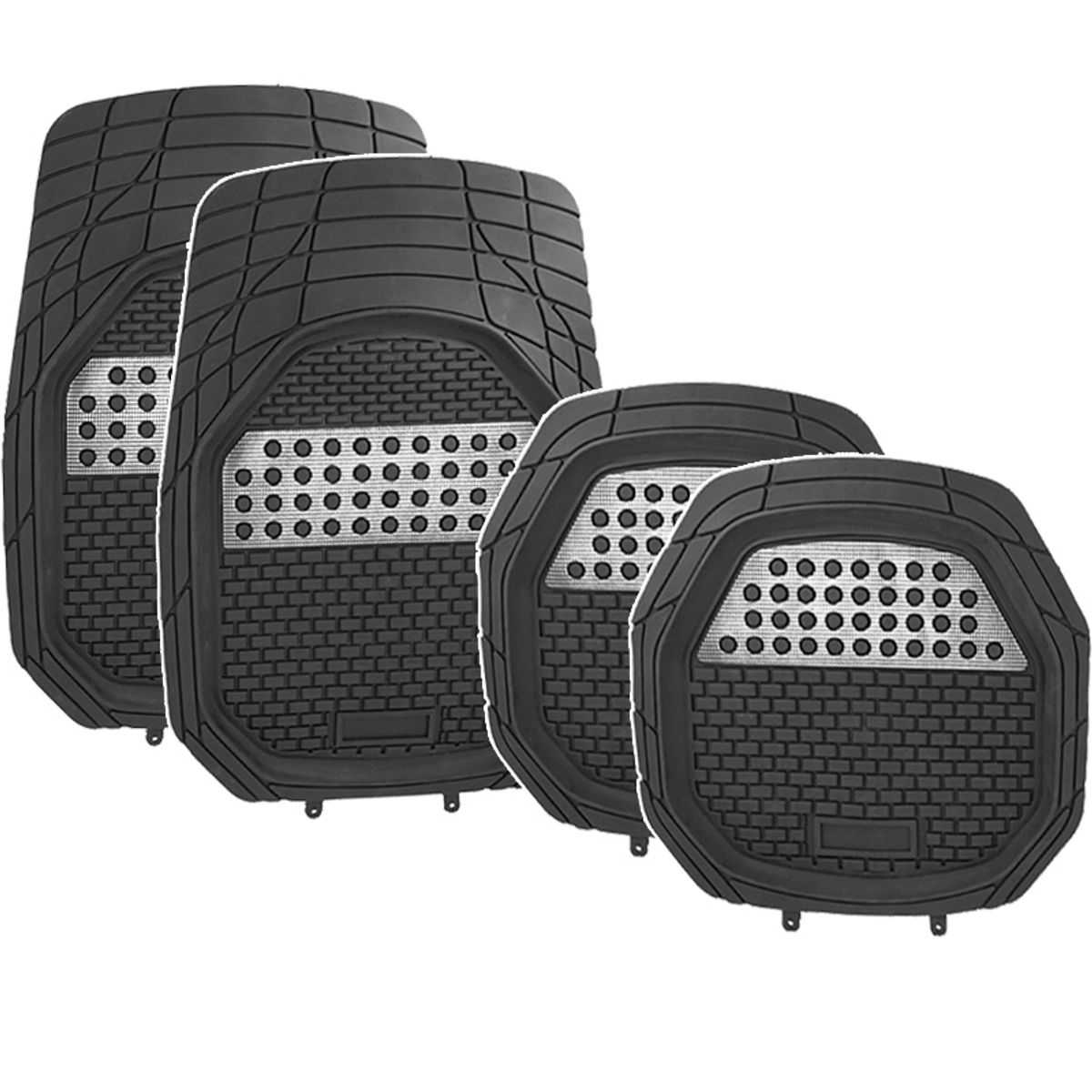 GENERICO - Tapetes Para Auto Universales Metalizado Juego De 5 Piezas