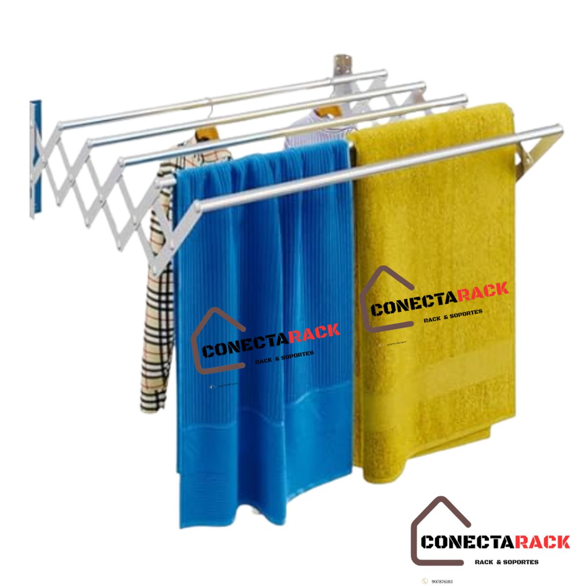 GENERICO - Tendedero de Ropa Plegable Aluminio 60 x 74 x 25 Acordeon