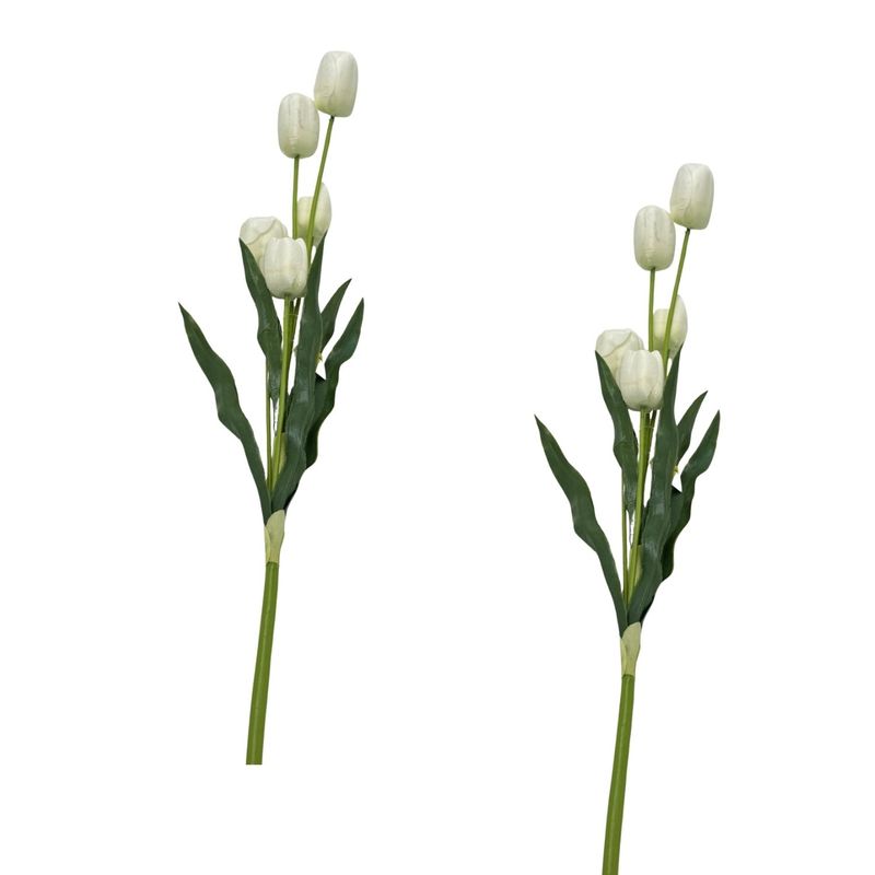 FLORIPA - Set de 2 Varas de 5 Tulipanes Artificiales de 70cm BG310018V-BL  FLORIPASTORE