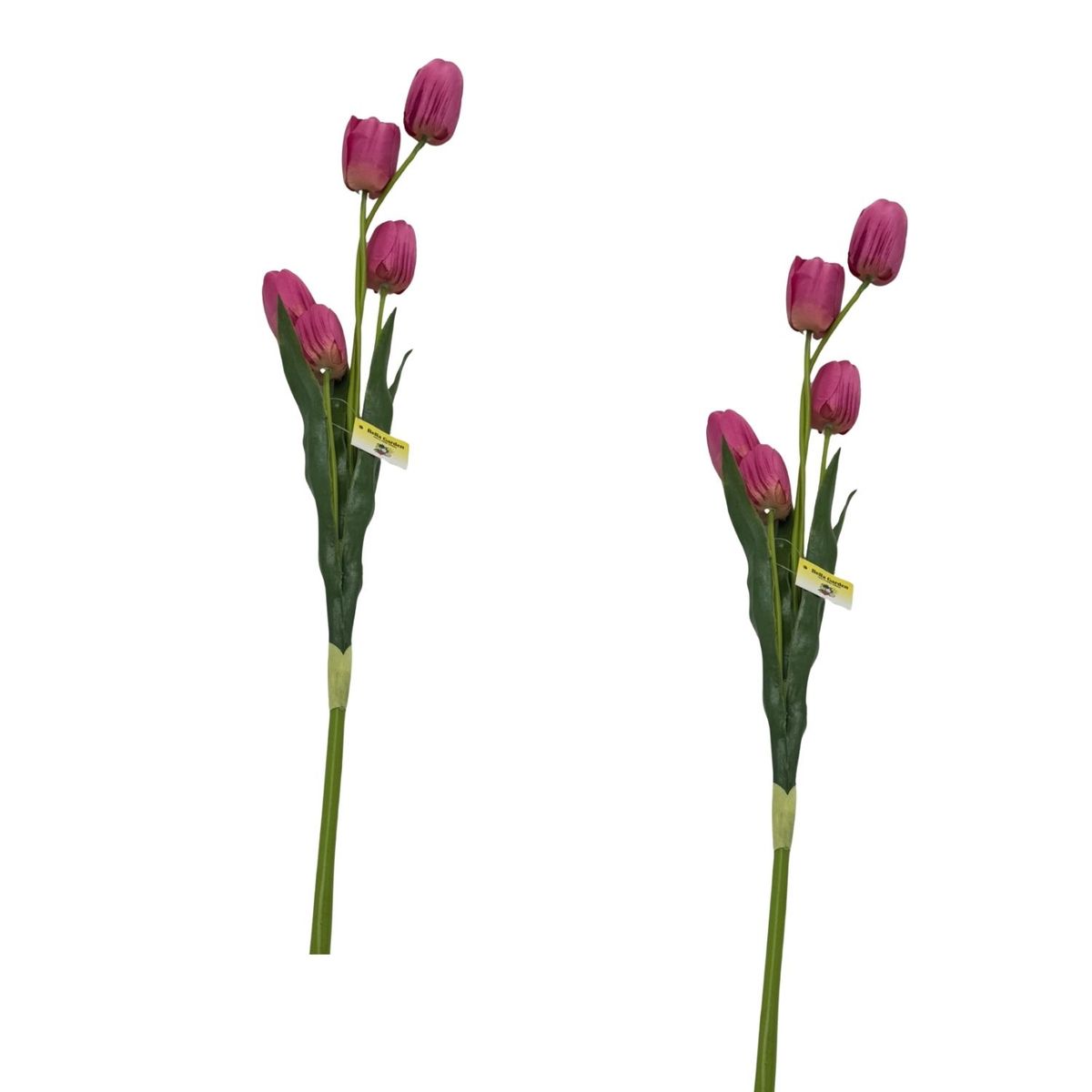 FLORIPA - Set de 2 Varas de 5 Tulipanes Artificiales de 70cm BG310018V-ROS  FLORIPASTORE