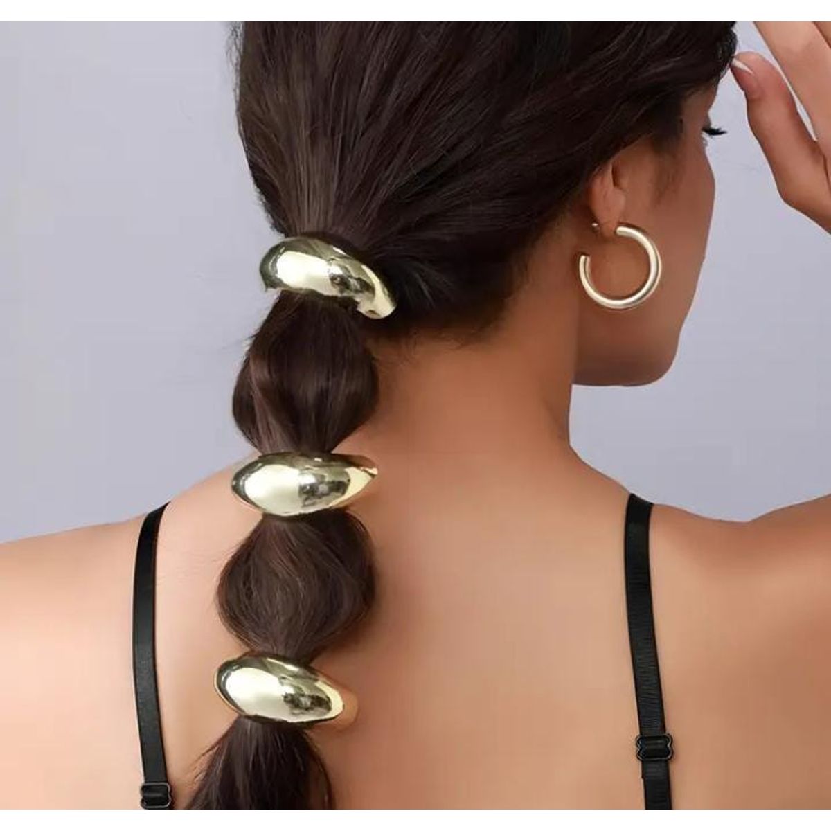 MORITA BAG STORE - JUEGO DE 3 LIGAS PARA CABELLO DORADAS