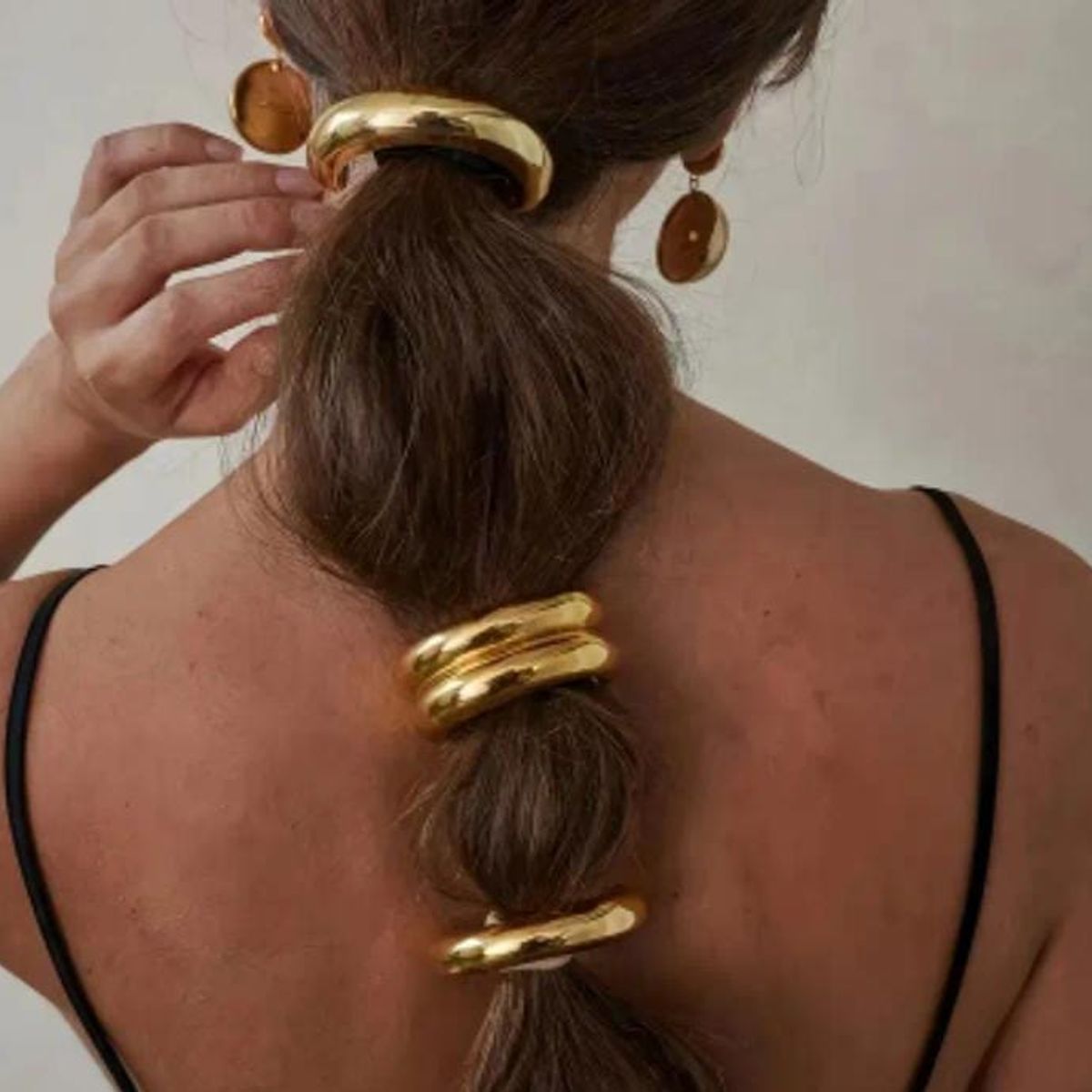 MORITA BAG STORE - JUEGO DE 3 LIGAS PARA CABELLO DORADAS