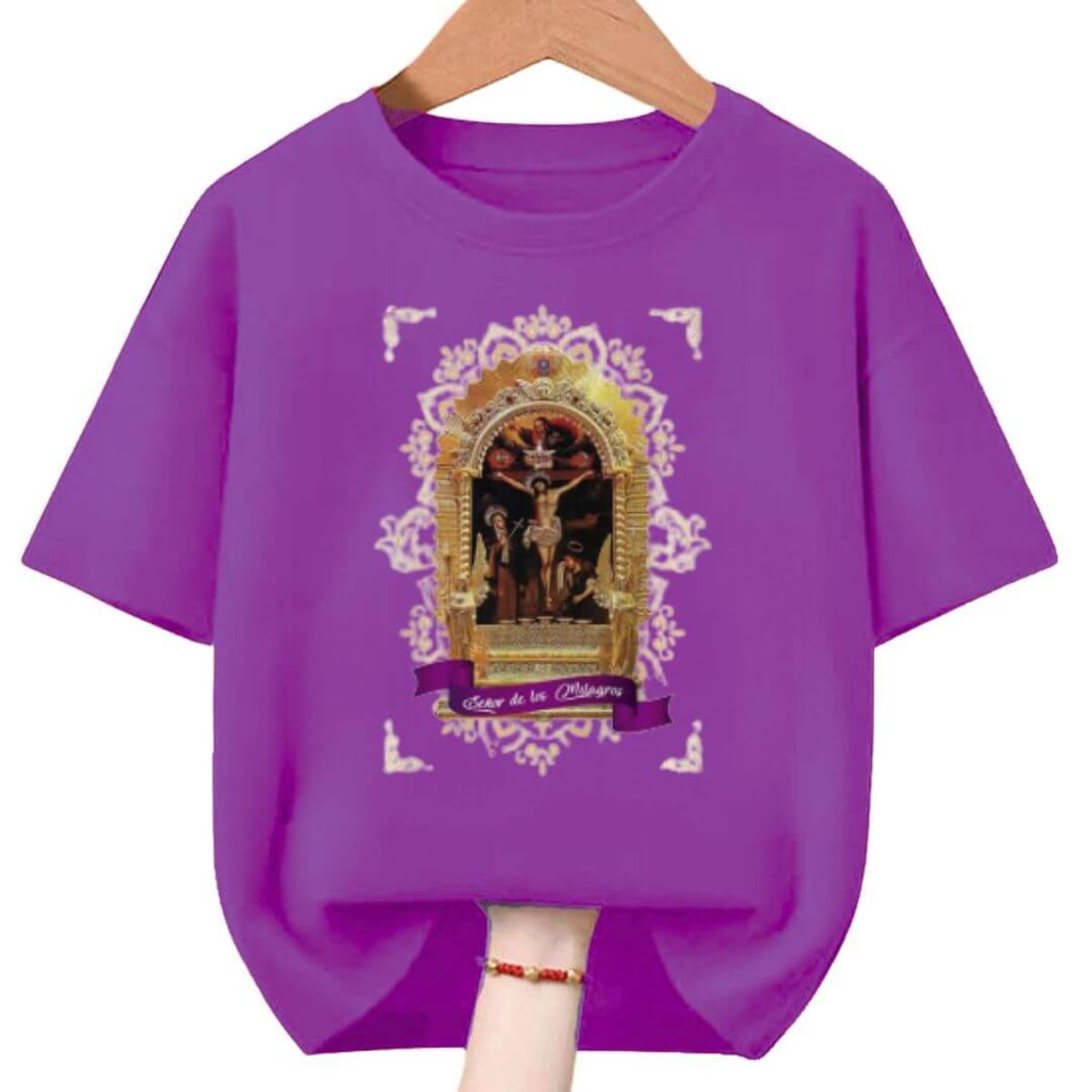 GENERICO - Polos Señor de Los Milagros Algodon Morado - Tallas 6 hasta XL