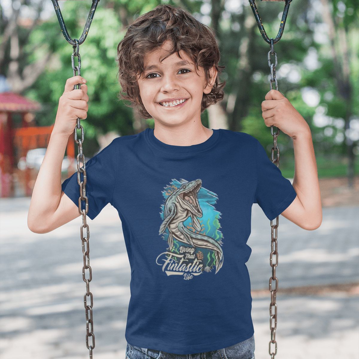 GENERICO - Polo de Dinosaurios Mosasaurio Camiseta para Niños Algodon Azul