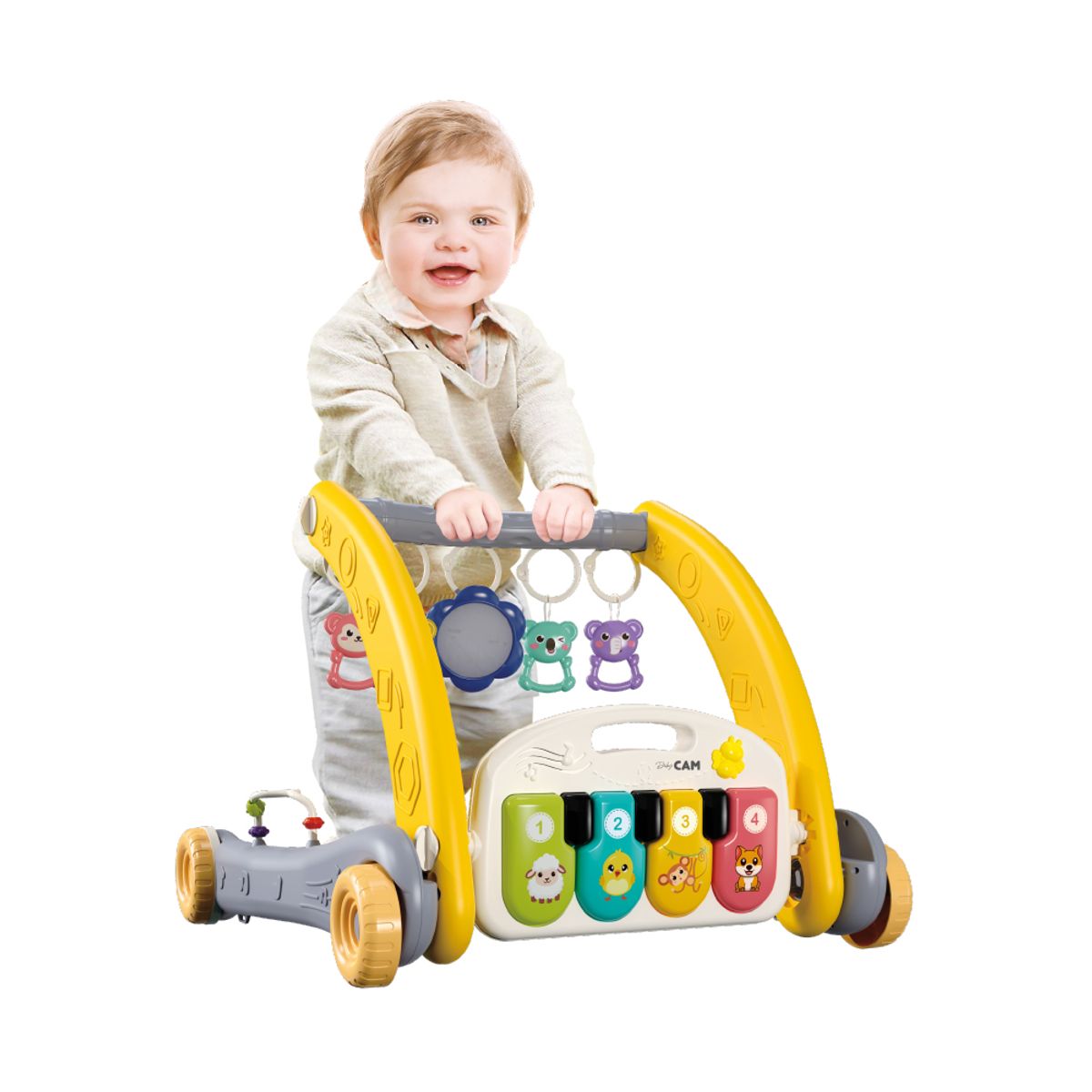 BABY CAM - Gimnasio 2 en 1 baby cam gris amarillo