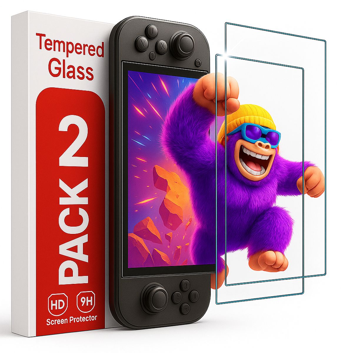 GENERICO - 02 Micas + Estuche Protector Para Nintendo Switch 2 Case Funda