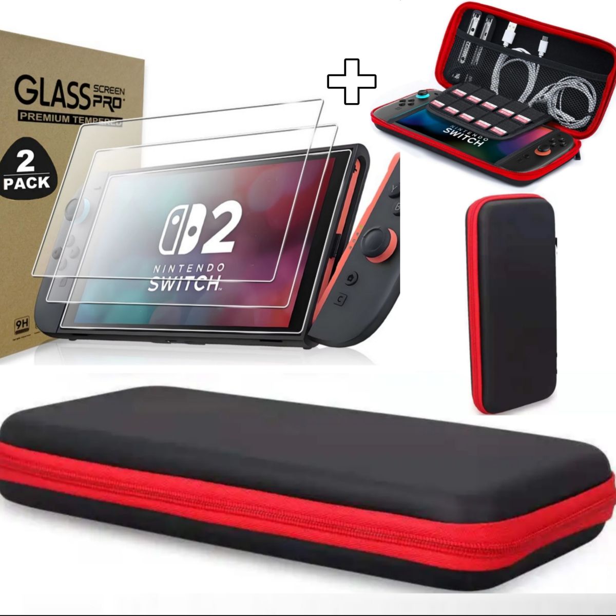 GENERICO - Estuche Protector Funda de Nintendo Switch 2 CASE + 02 MICAs DE VIDRIO