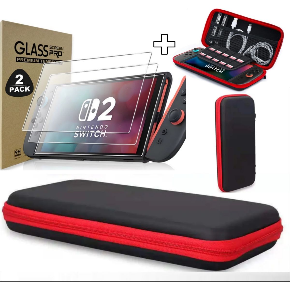 GENERICO - Estuche Protector Funda de Nintendo Switch 2 CASE + 02 MICAs DE VIDRIO