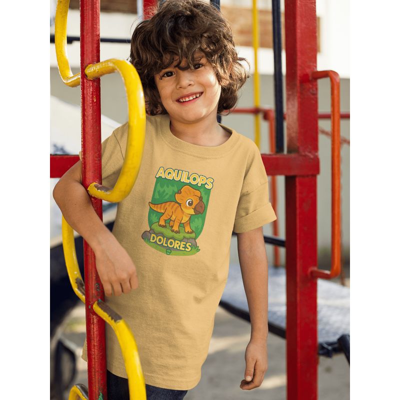 GENERICO - Polo de Dinosaurio Dolores Camiseta para Niño de Algodon Canela