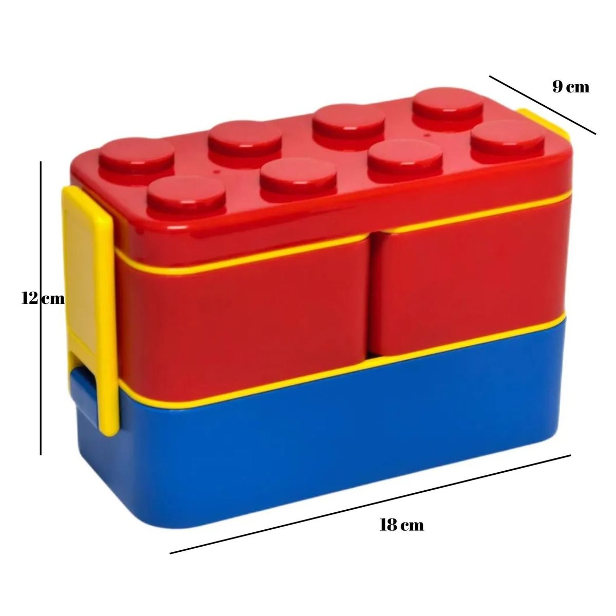 GENERICO - Set de 3 Tapers con Forma de Bloques Lonchera para Niños