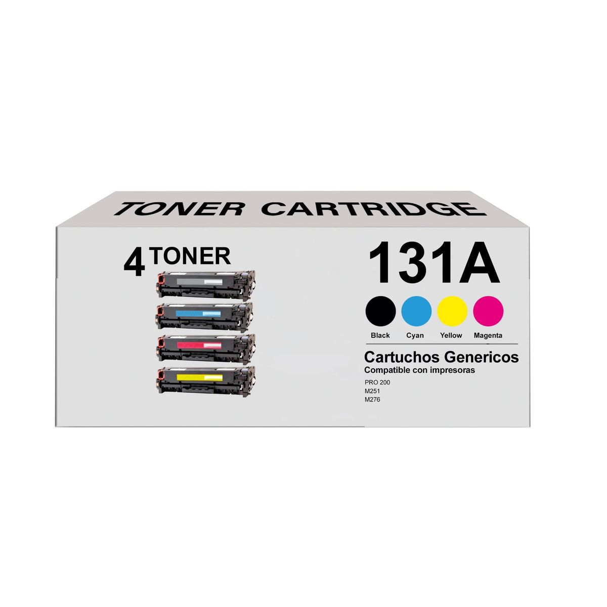 GENERICO - Kit 4 Tóner Compatibles 131A Negro Magenta Cian Amarillo
