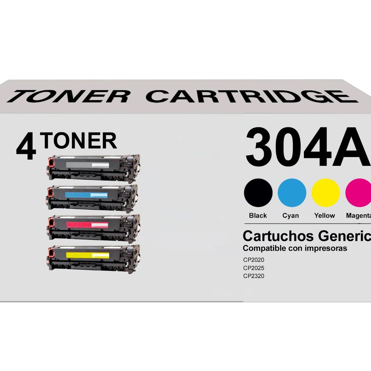 GENERICO - Kit 4 Tóner Compatibles 304A Negro Magenta Cian Amarillo