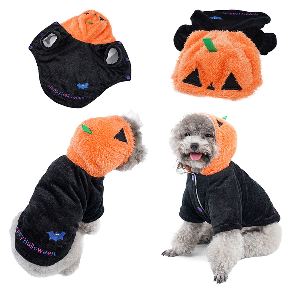 BLWOENS - Disfraz para perro de Halloween - Negro - L
