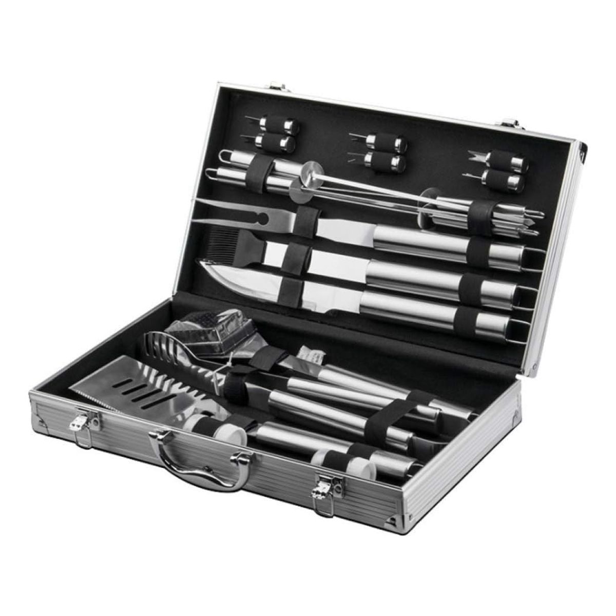 U BUY - Set Parrillero Asado Barbacoa 18 Pcs En Maleta Kit Parrilla
