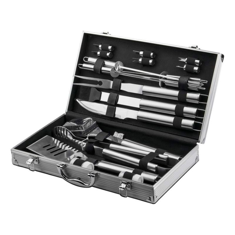 U BUY - Set Parrillero Asado Barbacoa 18 Pcs En Maleta Kit Parrilla