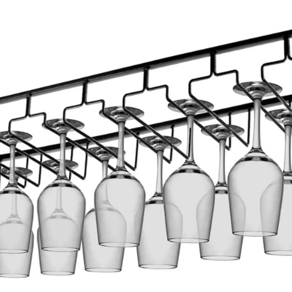 ANYHOGAR - Estante Para Copas De Vino Debajo Del Gabinete 8 Filas