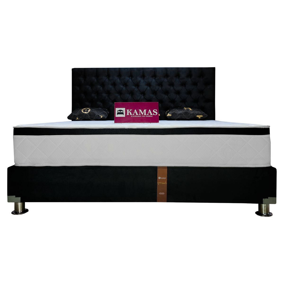 KAMAS - DORMITORIO KAMAS KING DER PRINZ + CABECERA AÉREA CAPITONEADA - NEGRO