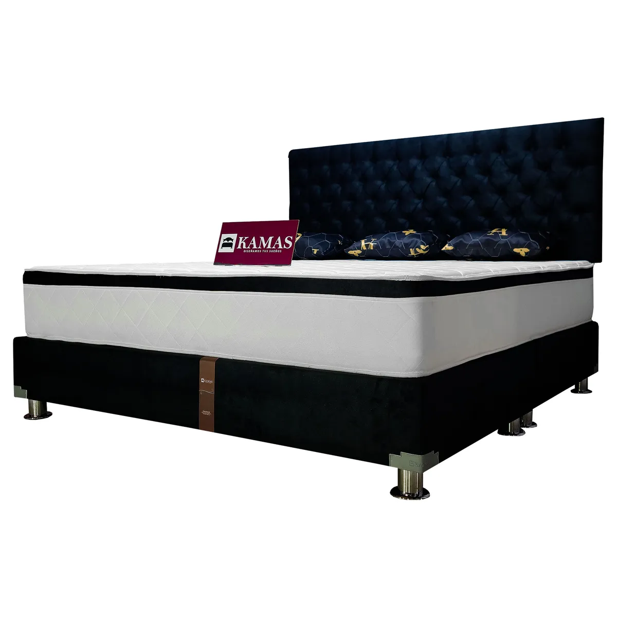 KAMAS - DORMITORIO KAMAS KING DER PRINZ + CABECERA AÉREA CAPITONEADA - NEGRO